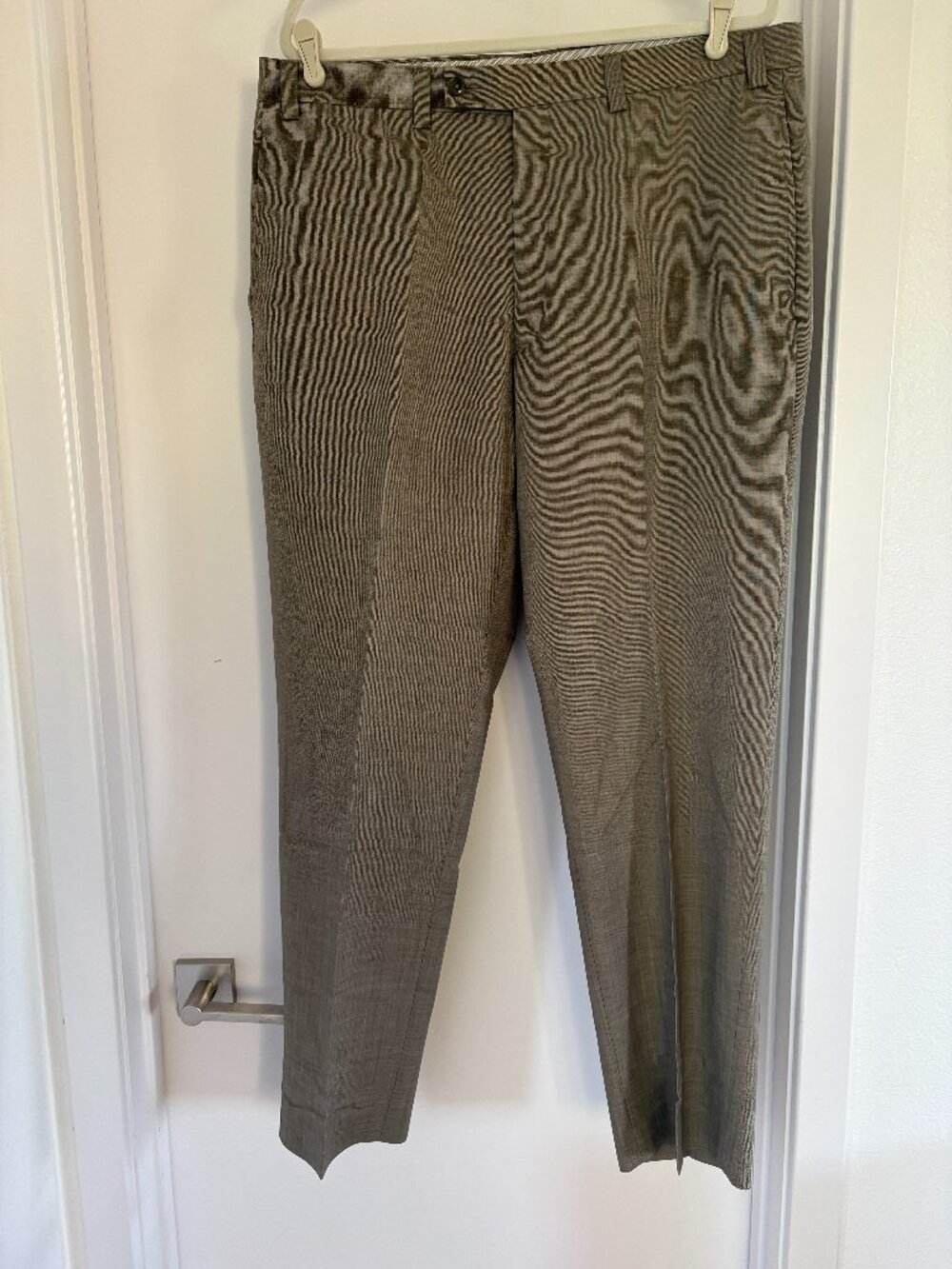 Calvin Klein Heather Gray Melange Flat Front Slim Straight Dress Pants Slacks